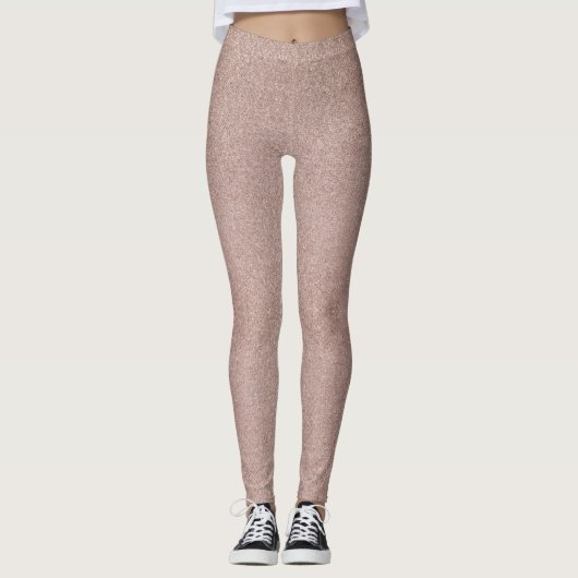 Roos Gouden Glitter Metallic  Girly Sparkly Leggings (Voorkant)