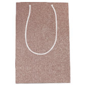 Roos Gouden Glitter Metallic  Girly Sparkly Medium Cadeauzakje (Voorkant)