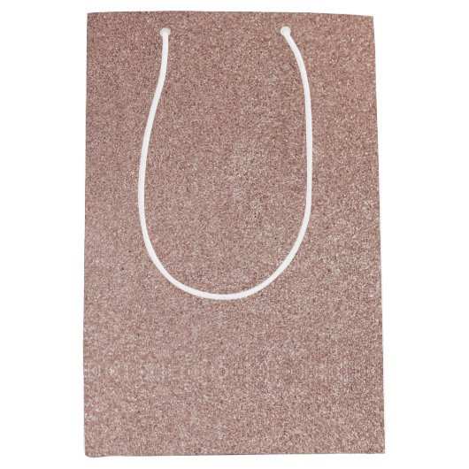 Roos Gouden Glitter Metallic  Girly Sparkly Medium Cadeauzakje (Voorkant)