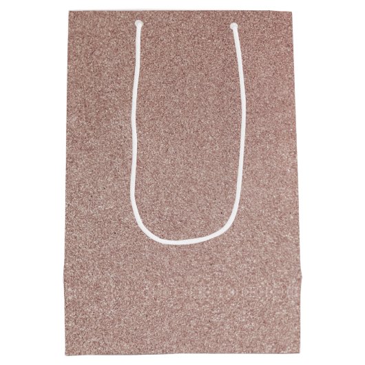 Roos Gouden Glitter Metallic  Girly Sparkly Medium Cadeauzakje (Achterkant)