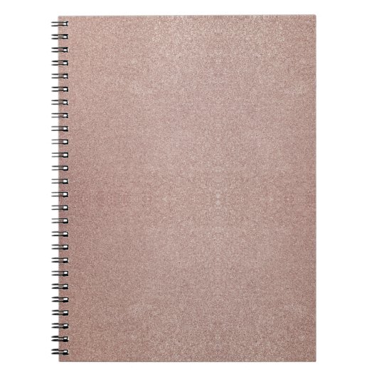 Roos Gouden Glitter Metallic Girly Sparkly Notitieboek (Voorkant)