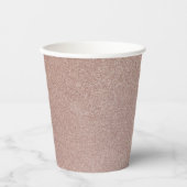 Roos Gouden Glitter Metallic  Girly Sparkly Papieren Bekers (Voorkant)