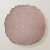 Roos Gouden Glitter Metallic  Girly Sparkly Rond Kussen (Voorkant)