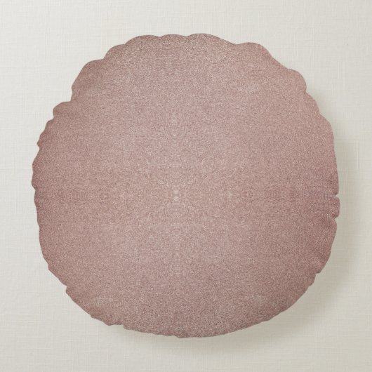 Roos Gouden Glitter Metallic  Girly Sparkly Rond Kussen (Voorkant)