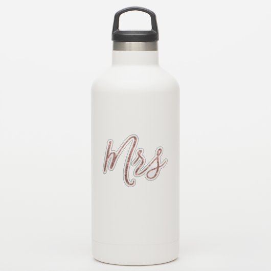 Roos gouden glitter mevrouw vinyl uitgesneden sticker (Waterfles)