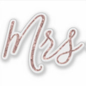 Roos gouden glitter mevrouw vinyl uitgesneden sticker (Voorkant)