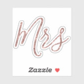 Roos gouden glitter mevrouw vinyl uitgesneden sticker (Vel)