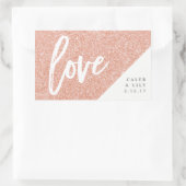 Roos gouden glitter mini champagne, mini wijn, lab rechthoekige sticker (Tas)