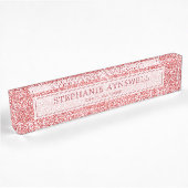 Roos Gouden Glitter Modern Chic Naambordje