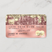 roos gouden glitter Modern Credit Kaart Visitekaartje (Voorkant)