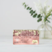 roos gouden glitter Modern Credit Kaart Visitekaartje (Staand voorkant)