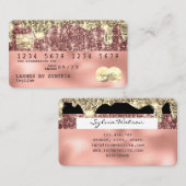 roos gouden glitter Modern Credit Kaart Visitekaartje (Voorkant / Achterkant)