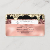 roos gouden glitter Modern Credit Kaart Visitekaartje (Achterkant)