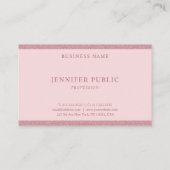 Roos Gouden Glitter Modern Elegant Eenvoudige Sjab Visitekaartje (Achterkant)