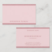 Roos Gouden Glitter Modern Elegant Eenvoudige Sjab Visitekaartje (Voorkant / Achterkant)