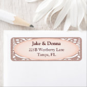 Roos Gouden Glitter Modern Wedding Label (Insitu)