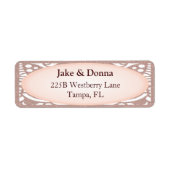 Roos Gouden Glitter Modern Wedding Label (Voorkant)