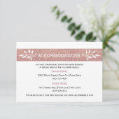 Roos gouden glitter moderne bruiloft accommodaties informatiekaartje (Staand voorkant)