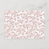 Roos gouden glitter moderne bruiloft accommodaties informatiekaartje (Achterkant)