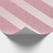 Roos Gouden Glitter Moderne Sjabloon Elegant Metaa Cadeaupapier (Hoek)