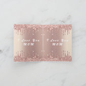 Roos gouden glitter Moederdag Kaart ik hou van je  (Binnen)