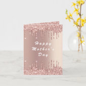 Roos gouden glitter Moederdag Kaart ik hou van je  (Gele Bloem)