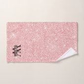 Roos gouden glitter monogram | Girly Modern Sparkl Bad Handdoek (Handdoek)
