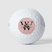 Roos gouden glitter monogram | Girly Modern Sparkl Golfballen (Voorkant)