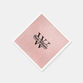 Roos gouden glitter monogram | Girly Modern Sparkl Servet (Hoek)