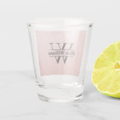 Roos gouden glitter monogram | Girly Modern Sparkl Shot Glas (Achterkant)