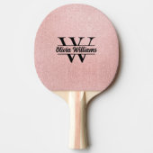 Roos gouden glitter monogram | Girly Modern Sparkl Tafeltennisbatje (Voorkant)
