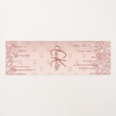 Roos gouden glitter monogram initialen roze yogamat (Achterkant (horizontaal))
