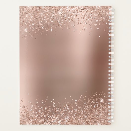 Roos Gouden Glitter Monogram Naam 2026 Planner (Achterkant)