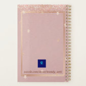 Roos gouden glitter monogram naam 20XX planner (Achterkant)