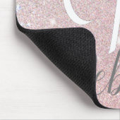 Roos Gouden Glitter Monogram Naam Muismat (Hoek)