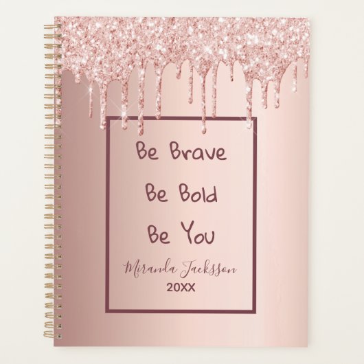 Roos gouden glitter motivatie offerte planner (Voorkant)
