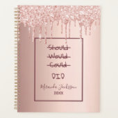 Roos gouden glitter motivatie offerte planner (Voorkant)