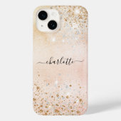 Roos gouden glitter naam Case-Mate iPhone case (Achterkant)
