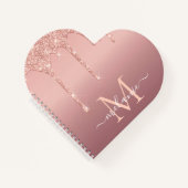 Roos Gouden Glitter Notitieboek Aangepaste Naam Le (Voorkant)