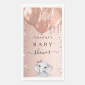 Roos gouden glitter olifant ballonnen Baby shower Servet (Voorkant)