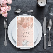 Roos gouden glitter olifant ballonnen Baby shower Servet