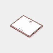 Roos Gouden Glitter Olifant & Rand met Wit Post-it® Notes (Schuin)