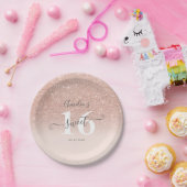 Roos gouden glitter ombre blush roze script Sweet  Papieren Bordje (Feest)