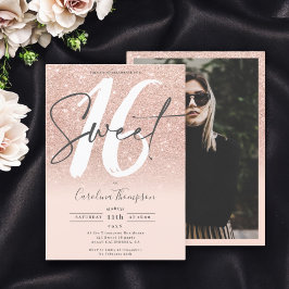 Roos gouden glitter ombre lettertype blush foto Sw Kaart