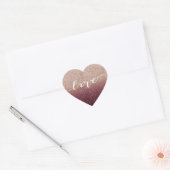 Roos gouden glitter ombre liefde bruiloft gunst hart sticker (Envelop)