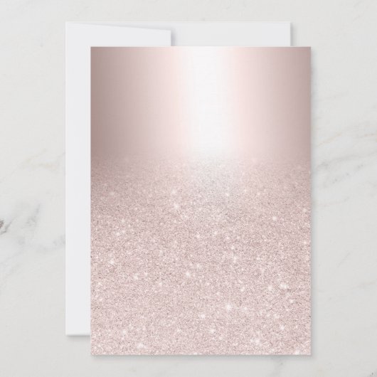 Roos gouden glitter ombre metallic 21e verjaardag kaart (Achterkant)