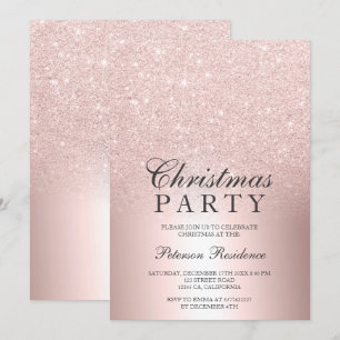 Roos gouden glitter ombre metallic folie kerst kaart