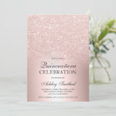 Roos gouden glitter ombre metallic folie Quinceañe Kaart (Staand voorkant)