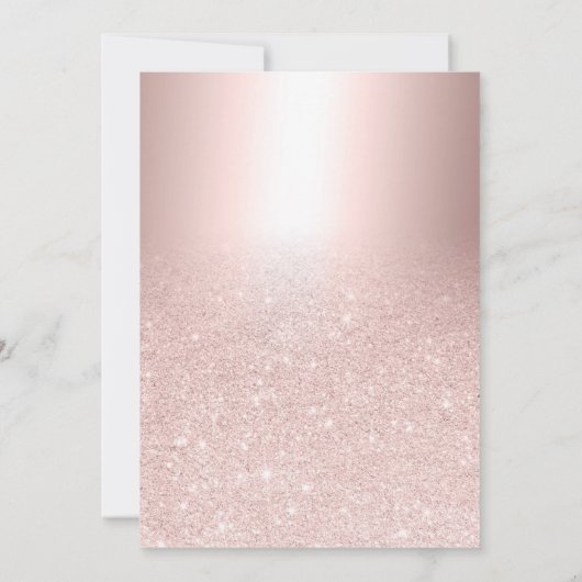 Roos gouden glitter ombre metallic folie verloving kaart (Achterkant)