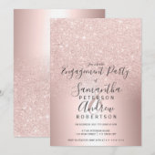 Roos gouden glitter ombre metallic folie verloving kaart (Voorkant / Achterkant)